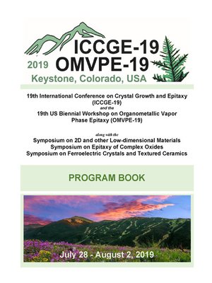 cover image of ICCGE-19/OMVPE-19 Program and Abstracts eBook